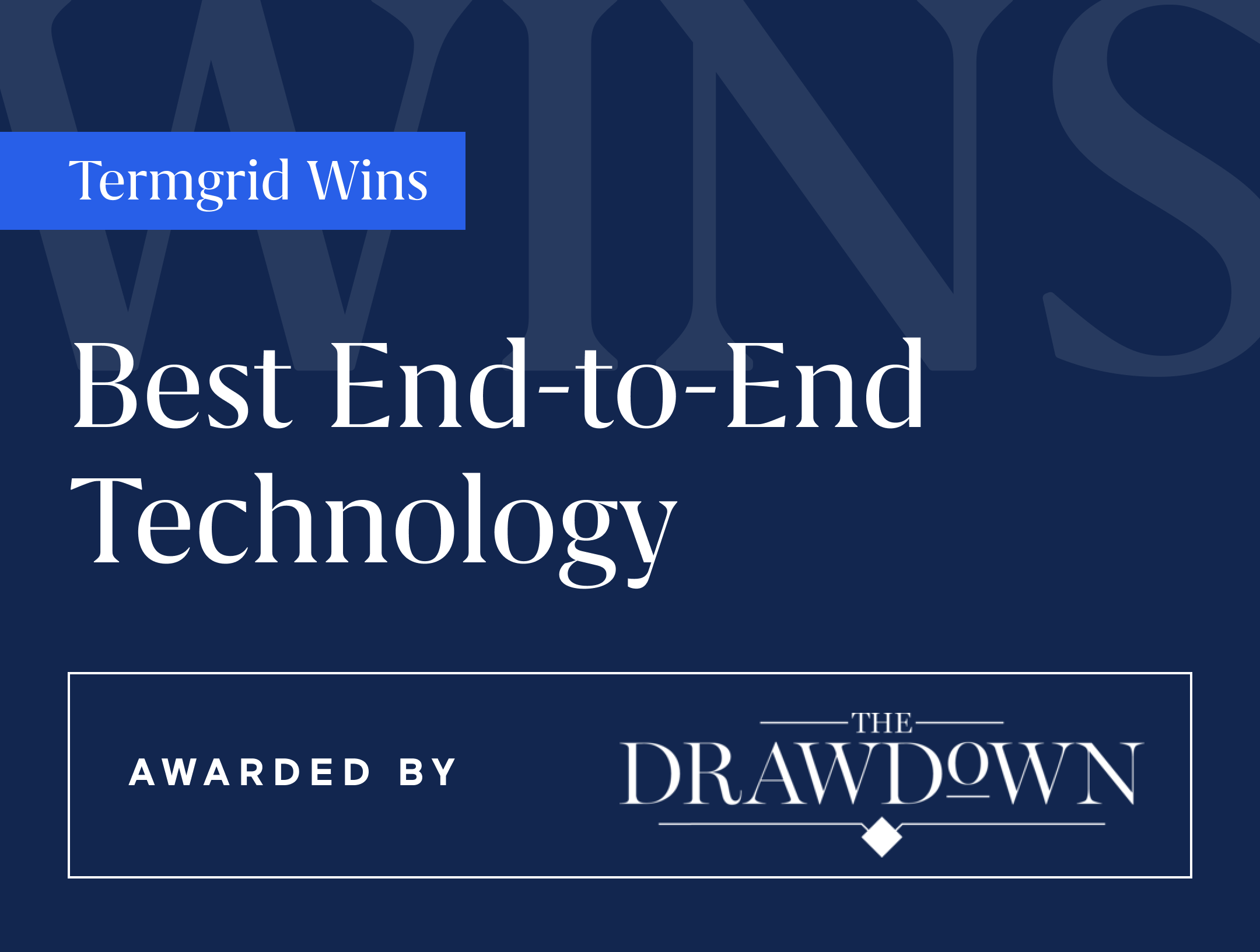 Termgrid wins Best End-to-End Technology at The Drawdown Awards 2024 