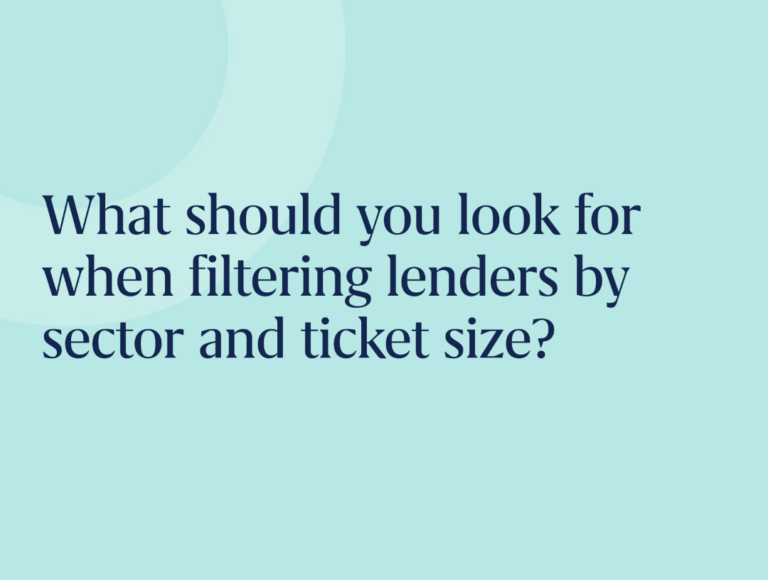 Filtering lenders